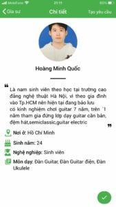 dạy kèm đàn guitar